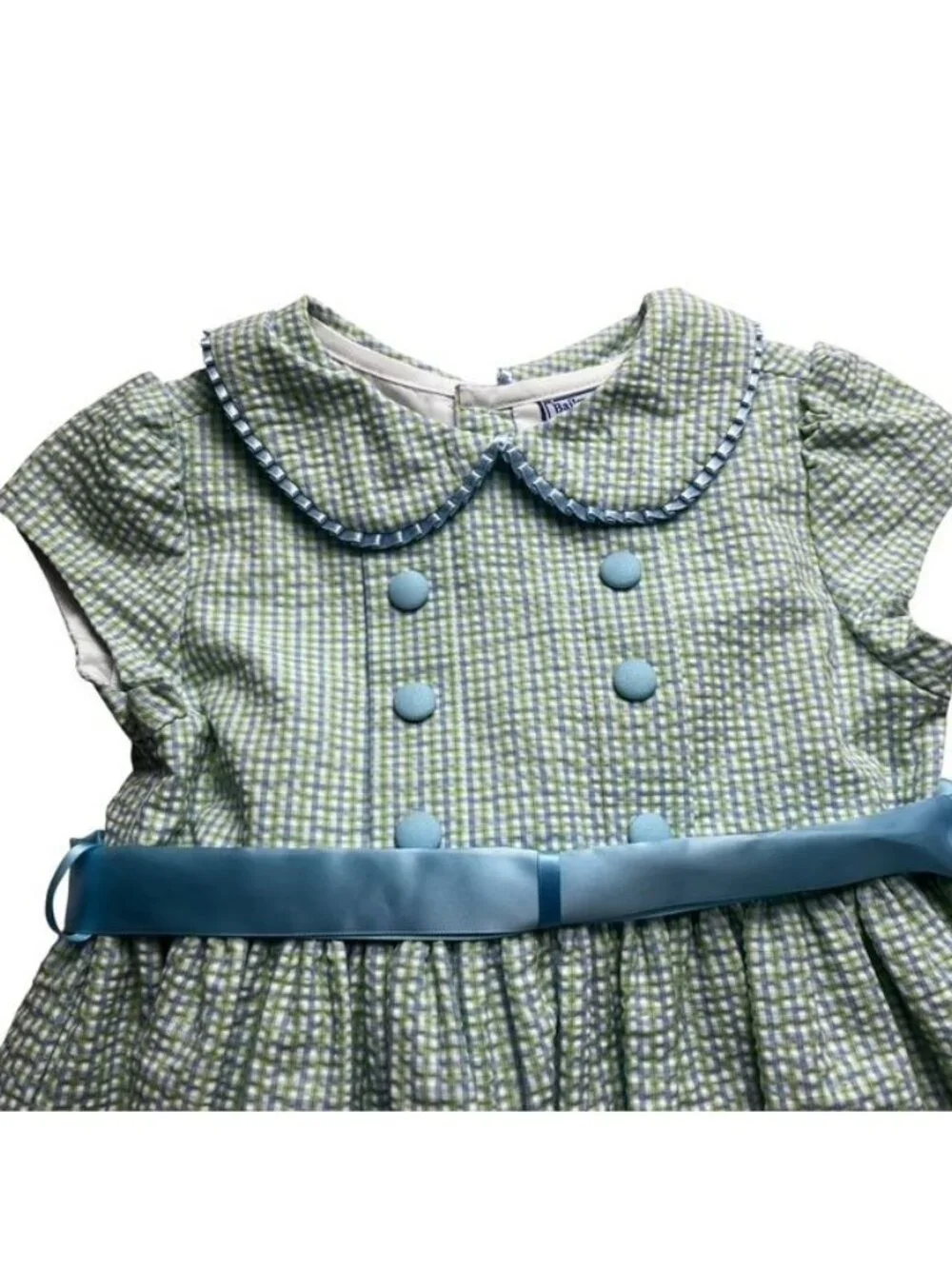 Bailey Boys Classics Girls Plaid Dress With Sash and Collar Size 6